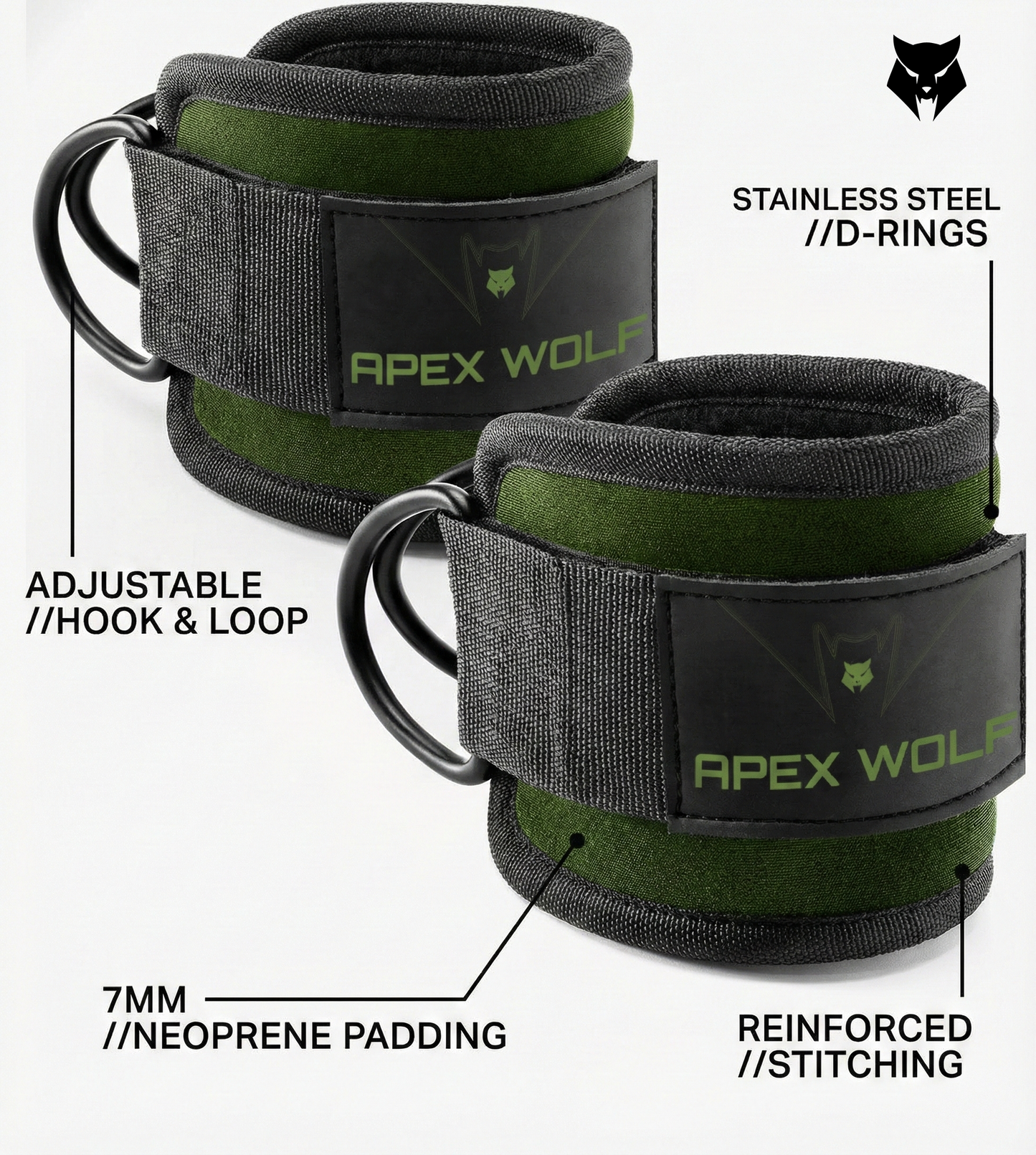 Power Grip Ankle Strap (Pair) - Tactical Green