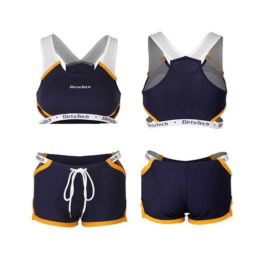 Anime Style Boxing Running Sexy Sports Activewear Set Hollow Tank Top with Shorts