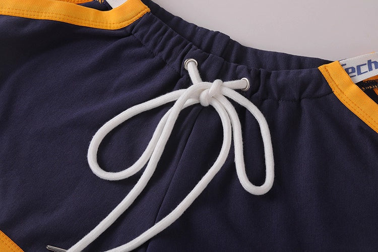 Anime Style Boxing Running Sexy Sports Activewear Set Hollow Tank Top with Shorts
